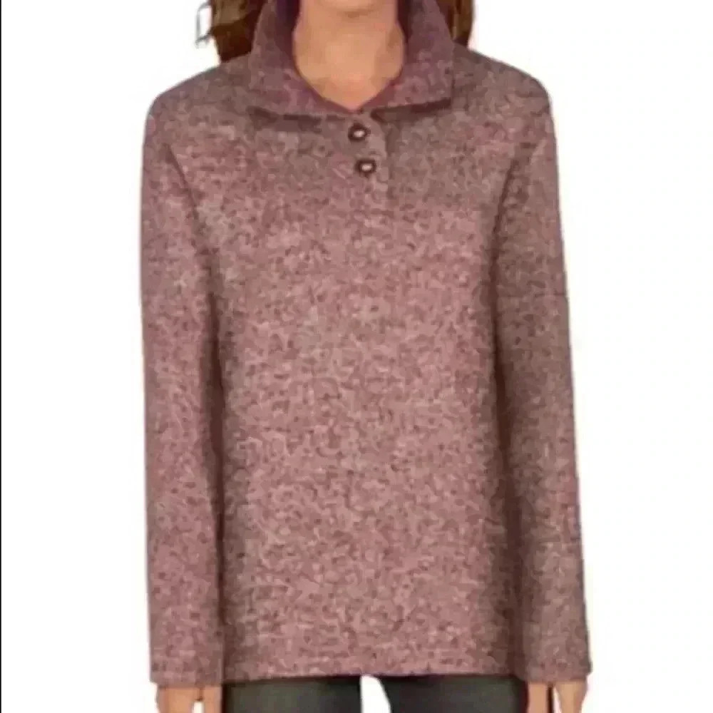 Natural Reflections Rose colored Whittier Peak fleece lined pullover Sz L